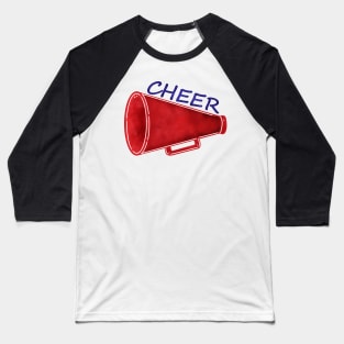 Watercolor Megaphone Cheer Baseball T-Shirt